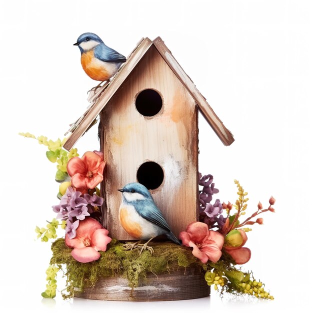 illustrazione ad acquerello della casa degli uccelli