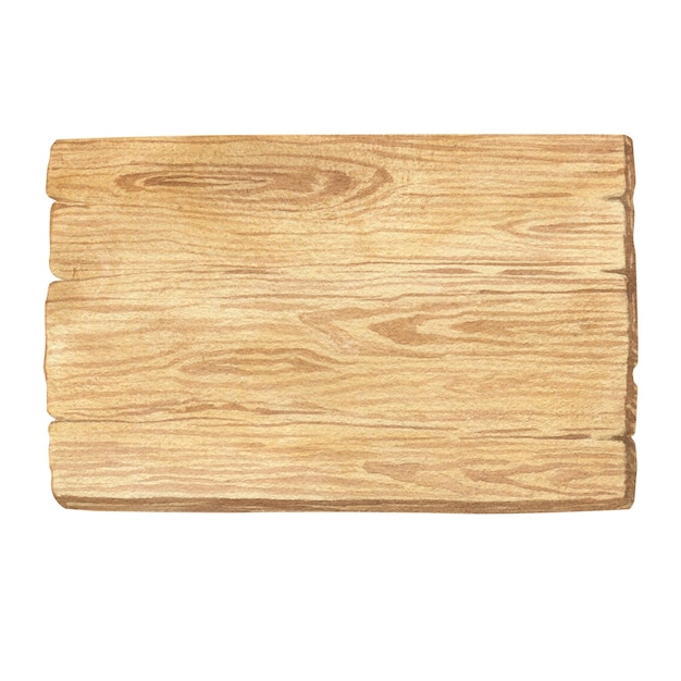 Illustrazione ad acquerello della consistenza del legno tavola di legno o segno puntatore isolato a mano modello di legno di consistenza