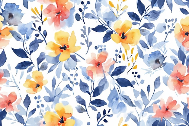 Illustrazione ad acquerello di fiori primaverili