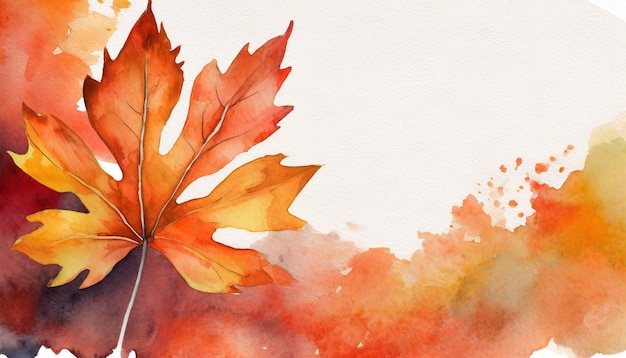 Illustrazione ad acquerello di foglia d'arancia d'autunno