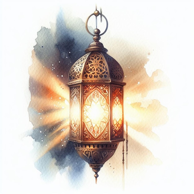 illustrazione ad acquerello di una lanterna araba