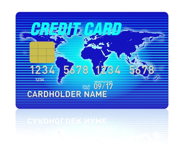 Illustrazione ad alto dettaglio della carta di credito multicolore