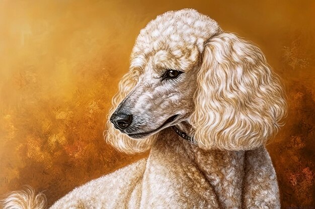 Illustrazione ai generativa del cane barboncino nello stile dell'illustrazione dell'olio strutturato