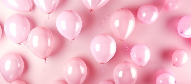 Illustrazione AI generativa del concetto di compleanno palloncino rosa chiaro