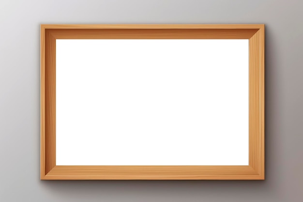 Illustrazione AI generativa del muro bianco vuoto con mockup framewide in legno vuoto