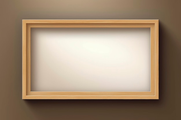 Illustrazione AI generativa del muro bianco vuoto con mockup framewide in legno vuoto