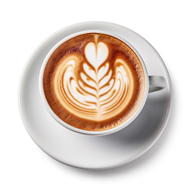 Illustrazione ai generativa della tazza di cappuccino con latte art