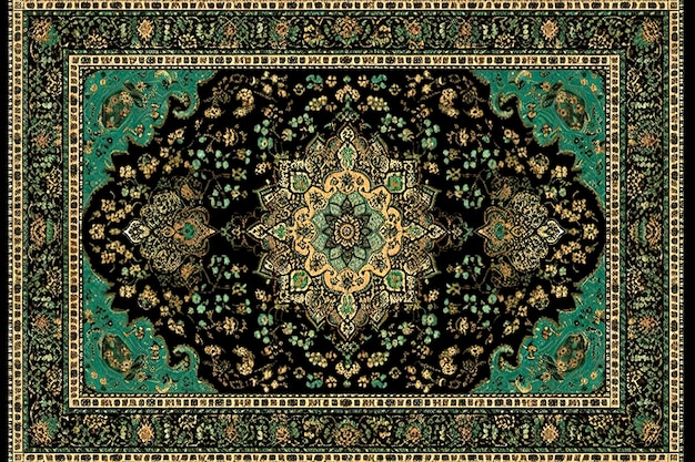 Illustrazione AI generativa Design di tappeti persiani retrò in diversi colori