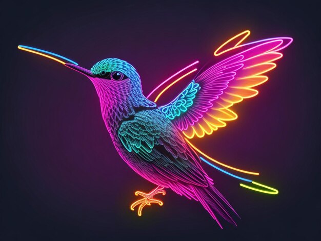 Illustrazione al neon dell'uccello Calibri Cuckoo