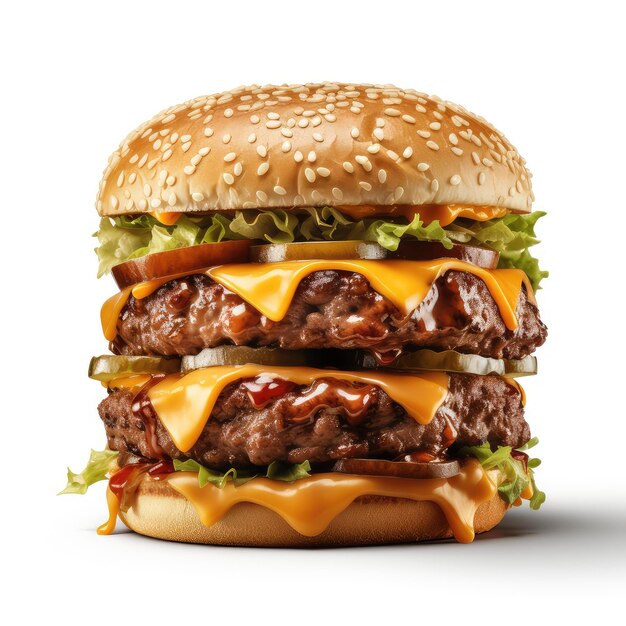 illustrazione allettante doppio cheeseburger mostra l'eccellenza culinaria