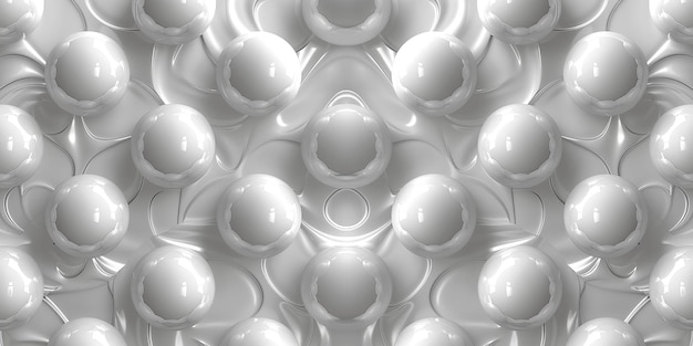 Illustrazione artistica astratta sfondo 3D leggero con palle bianche