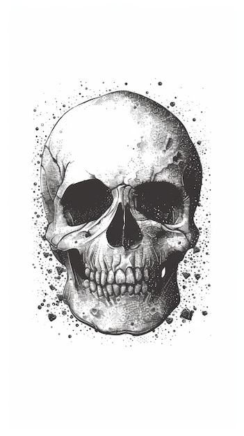 Illustrazione artistica creativa di un disegno di testa di cranio