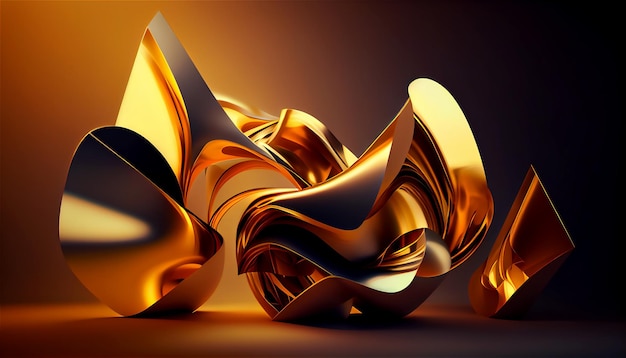 Illustrazione artistica dell'oro con forma 3d