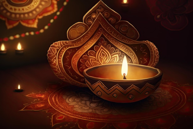 Illustrazione artistica di Diwali