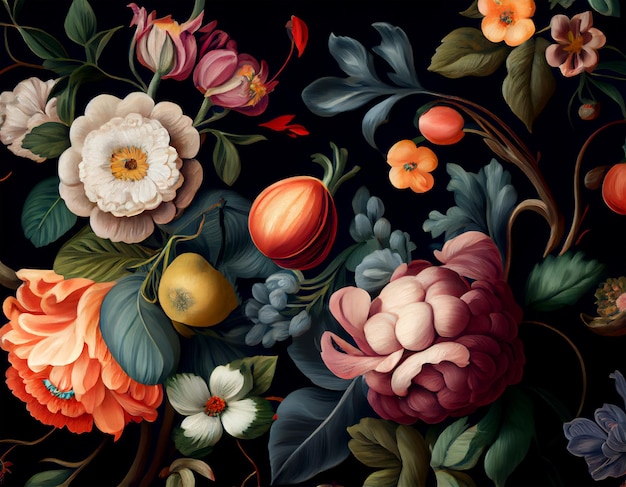 Illustrazione artistica pittura fiori