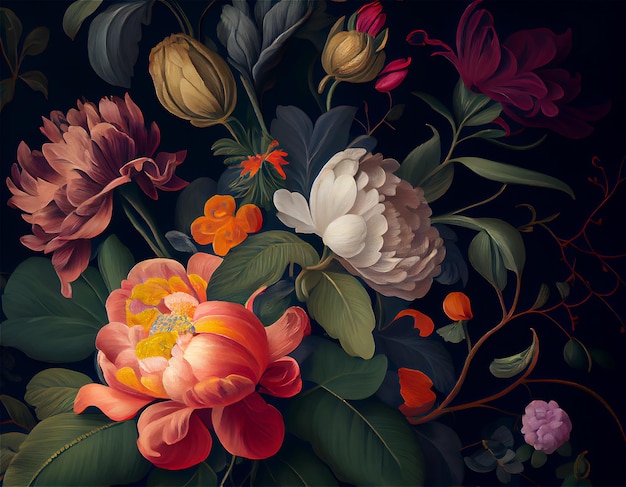 Illustrazione artistica pittura fiori