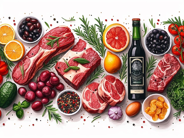 Illustrazione artistica web design food banner design