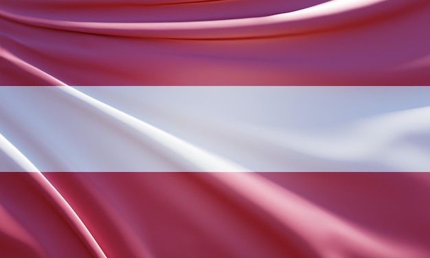 illustrazione astratta 3d della bandiera austriaca su tessuto ondulato
