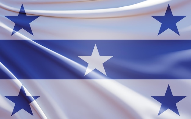 illustrazione astratta 3d della bandiera delle isole gambier su tessuto ondulato