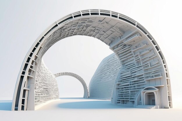 illustrazione astratta dell'arco di architettura 3d