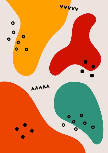 Illustrazione astratta dipinta a mano. Sfondo di stampa d'arte minimalista. Modello di poster.