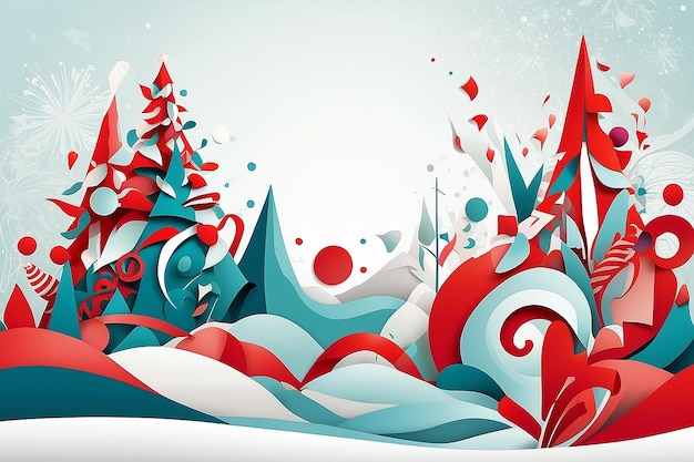 Illustrazione astratta invernale disegno natalizio con forme grafiche