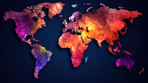 Illustrazione astratta poli basso della mappa del mondo