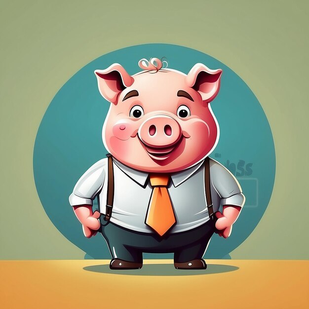 Illustrazione aziendale di cartoni animati piggy bank