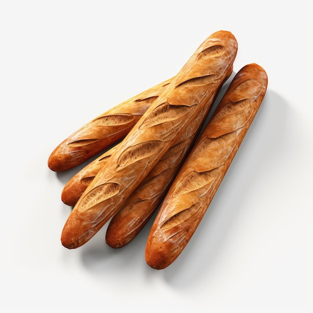 illustrazione baguette a ritratto bianco