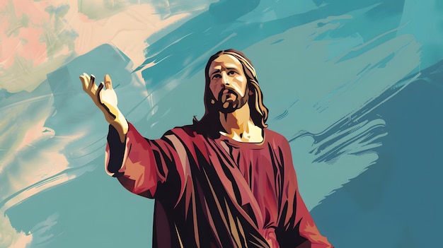 illustrazione biblica del santo Gesù Cristo grafico religioso