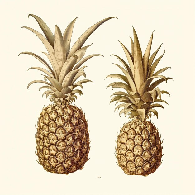 Illustrazione botanica ananas