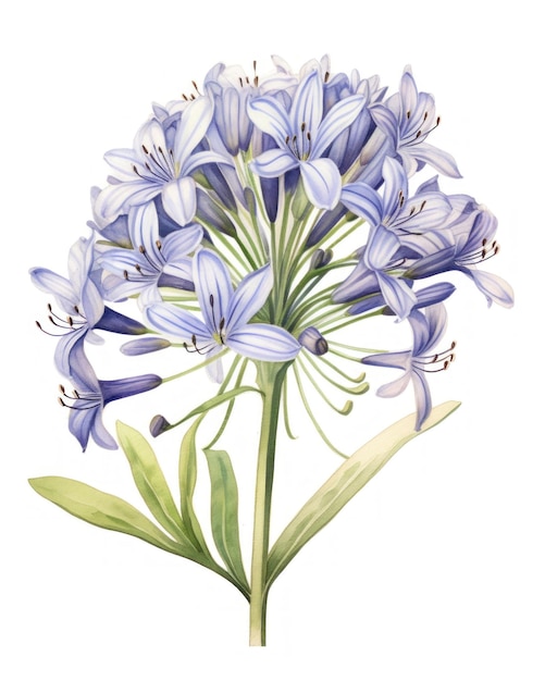 Illustrazione botanica di un fiore Agapanthus