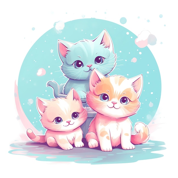 illustrazione carino gattino felice gatti giornata internazionale del gatto