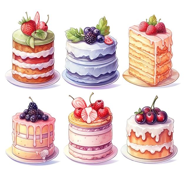 illustrazione carino pezzo di set di torta