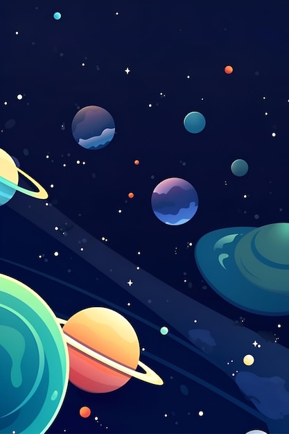 Illustrazione cartoon dell'illustrazione Space Galaxy per bambini IA generativa