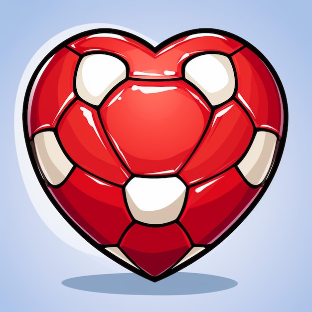illustrazione cartoon di un cuore rosso con cuori bianchi sopra ai generativa
