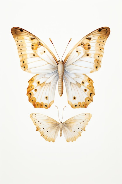 Illustrazione ChatGPT in oro bianco e farfalla nera