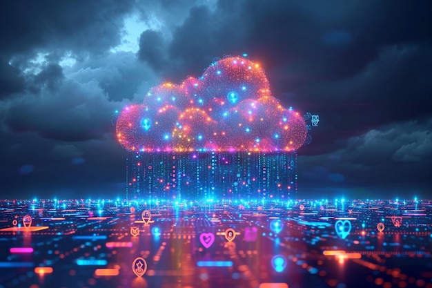 Illustrazione che evidenzia il concetto di cloud storage