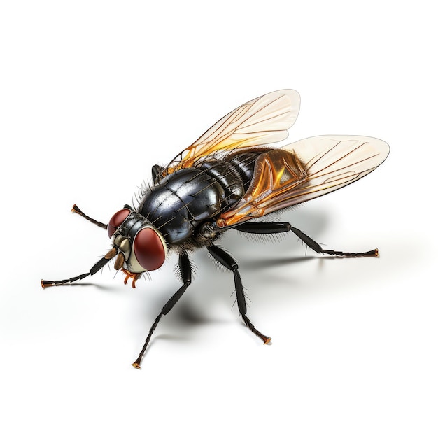 illustrazione che mostra la mosca domestica in modo realistico