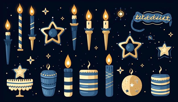 Illustrazione clipart ispirata a Hanukkah