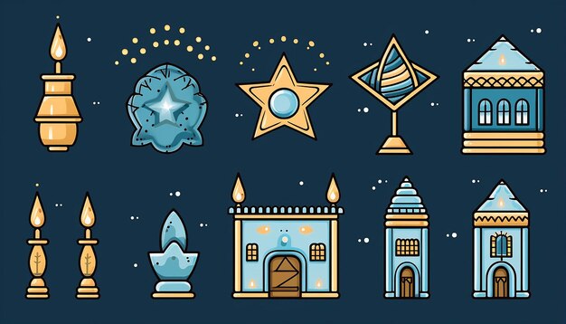 Illustrazione clipart ispirata a Hanukkah