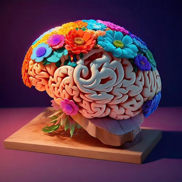 illustrazione colorata del cervello umano