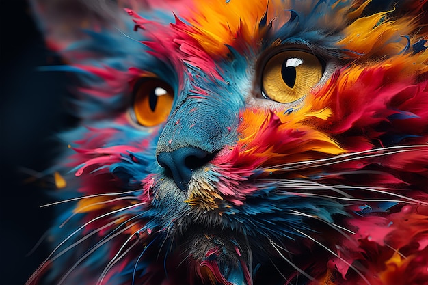Illustrazione colorata del gatto Ai generativa