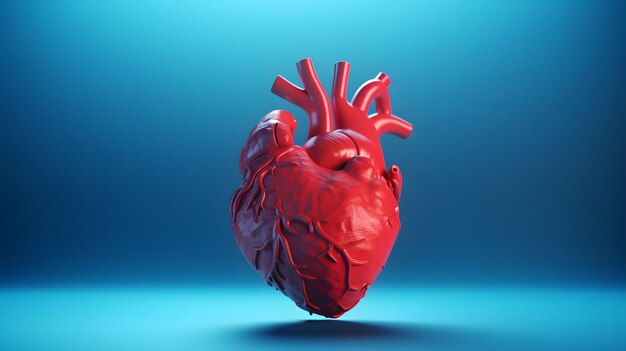 Illustrazione colorata del modello di cuore umano IA generativa