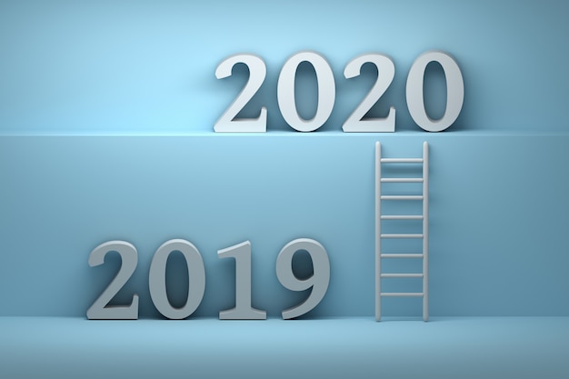 Illustrazione con numeri 2019 e 2020