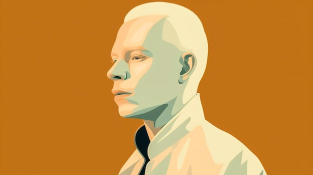 Illustrazione con un'intelligenza artificiale generativa dell'uomo albino