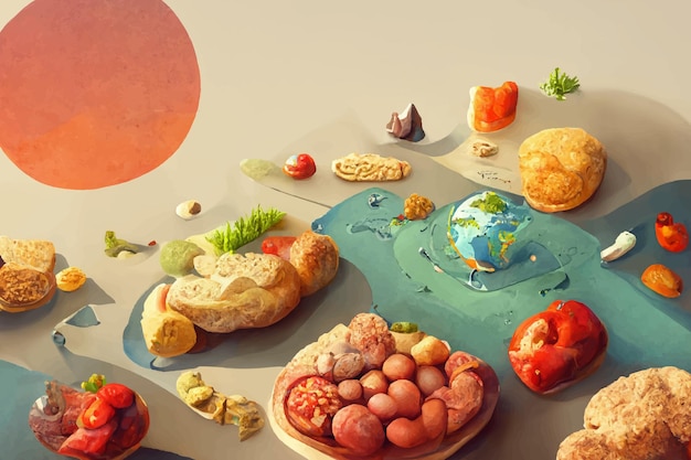 Illustrazione concetto di giornata mondiale dell'alimentazione