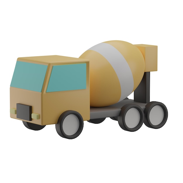 Illustrazione concreta del camion 3D