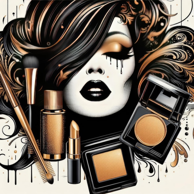 illustrazione cosmetica e facciale