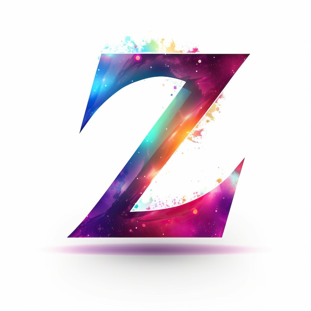 Illustrazione cosmica della lettera Z colorata